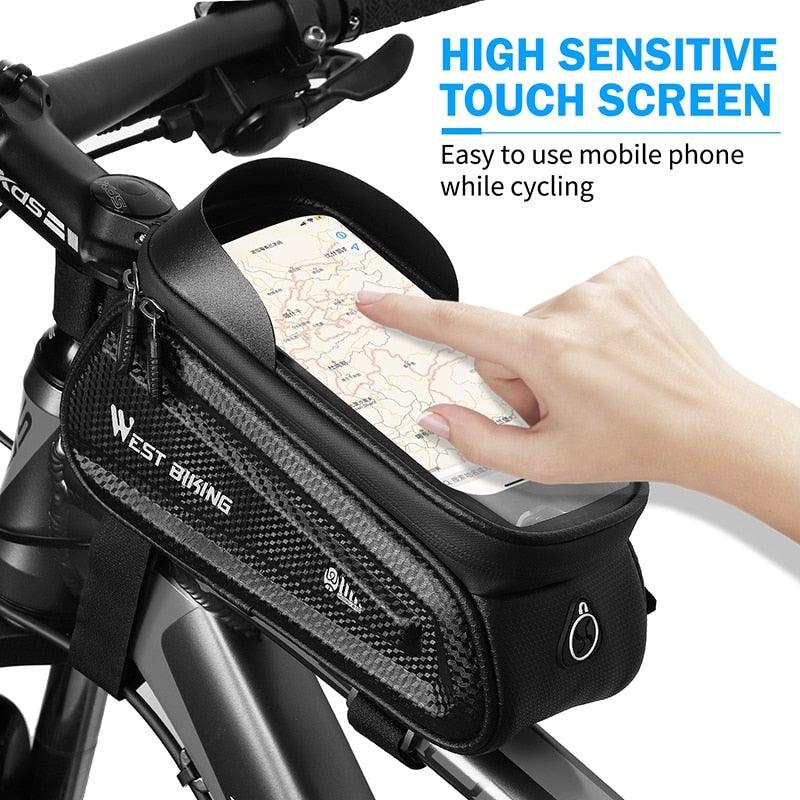 Bicycle Bag Phone Bag Waterproof Front Frame Cycling Bag Sensitive Touch Screen Road Bike Bag Bicycle Phone Bag Bike Phone Holder EVA Waterproof Handlebar Bag With Sensitive Bike Phone Front Frame Bag Bicycle Bag Phone Mount Top Tube Bag Bike 6.0 - 7.4 Inch - UrbanCycling.com