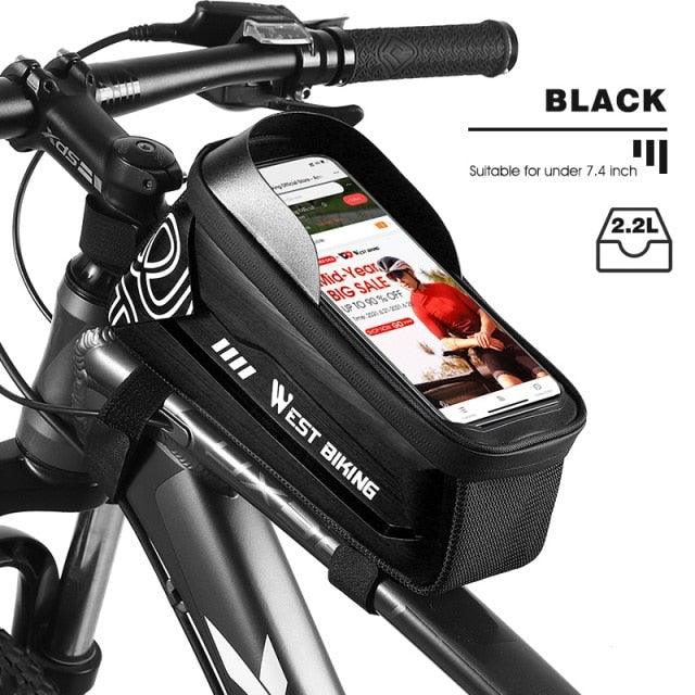 Bicycle Bag Phone Bag Waterproof Front Frame Cycling Bag Sensitive Touch Screen Road Bike Bag Bicycle Phone Bag Bike Phone Holder EVA Waterproof Handlebar Bag With Sensitive Bike Phone Front Frame Bag Bicycle Bag Phone Mount Top Tube Bag Bike 6.0 - 7.4 Inch - UrbanCycling.com