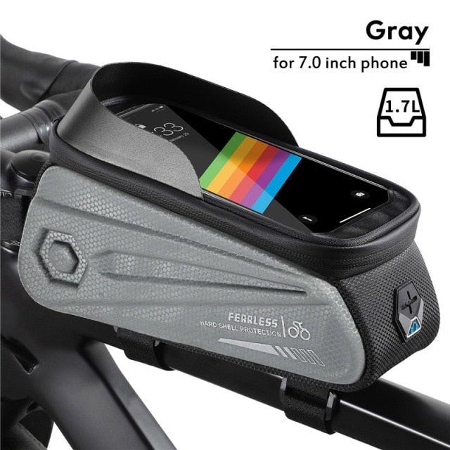 Bicycle Bag Phone Bag Waterproof Front Frame Cycling Bag Sensitive Touch Screen Road Bike Bag Bicycle Phone Bag Bike Phone Holder EVA Waterproof Handlebar Bag With Sensitive Bike Phone Front Frame Bag Bicycle Bag Phone Mount Top Tube Bag Bike 6.0 - 7.4 Inch - UrbanCycling.com