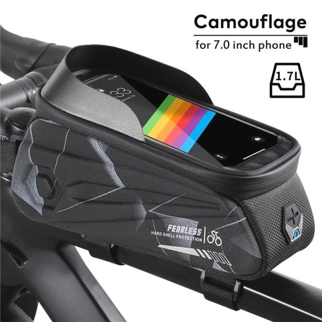 Bicycle Bag Phone Bag Waterproof Front Frame Cycling Bag Sensitive Touch Screen Road Bike Bag Bicycle Phone Bag Bike Phone Holder EVA Waterproof Handlebar Bag With Sensitive Bike Phone Front Frame Bag Bicycle Bag Phone Mount Top Tube Bag Bike 6.0 - 7.4 Inch - UrbanCycling.com