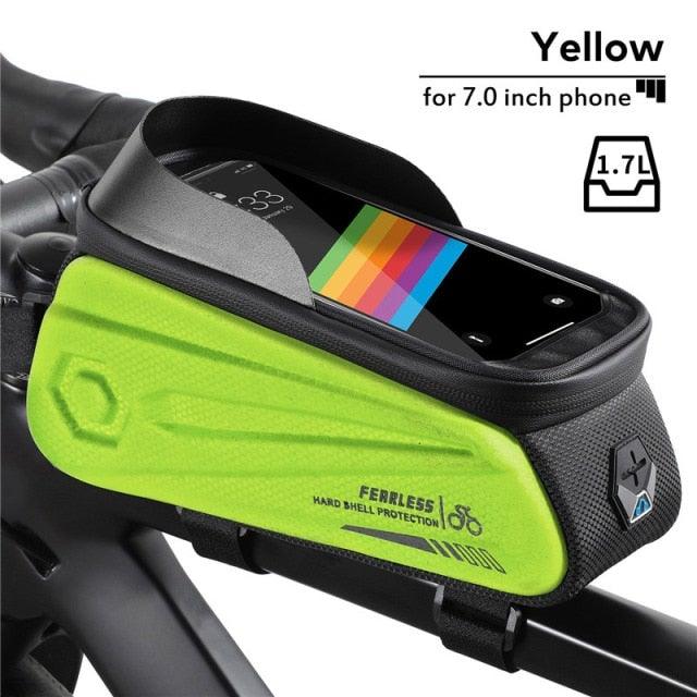 Bicycle Bag Phone Bag Waterproof Front Frame Cycling Bag Sensitive Touch Screen Road Bike Bag Bicycle Phone Bag Bike Phone Holder EVA Waterproof Handlebar Bag With Sensitive Bike Phone Front Frame Bag Bicycle Bag Phone Mount Top Tube Bag Bike 6.0 - 7.4 Inch - UrbanCycling.com