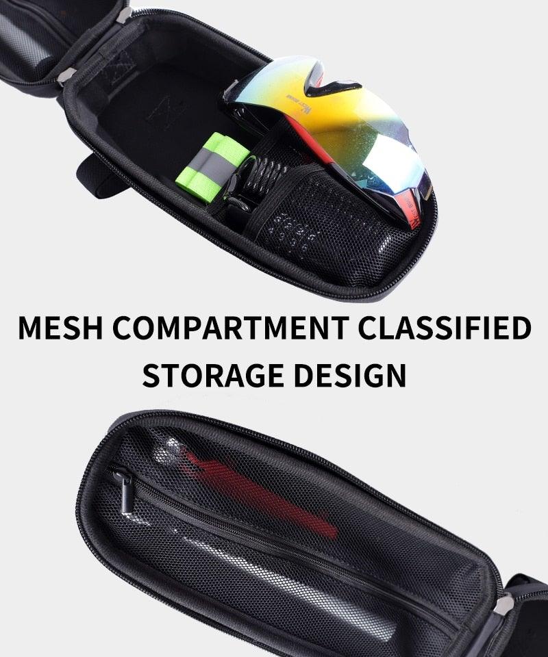 Bicycle Bag Phone Bag Waterproof Front Frame Cycling Bag Sensitive Touch Screen Road Bike Bag Bicycle Phone Bag Bike Phone Holder EVA Waterproof Handlebar Bag With Sensitive Bike Phone Front Frame Bag Bicycle Bag Phone Mount Top Tube Bag Bike 6.0 - 7.4 Inch - UrbanCycling.com