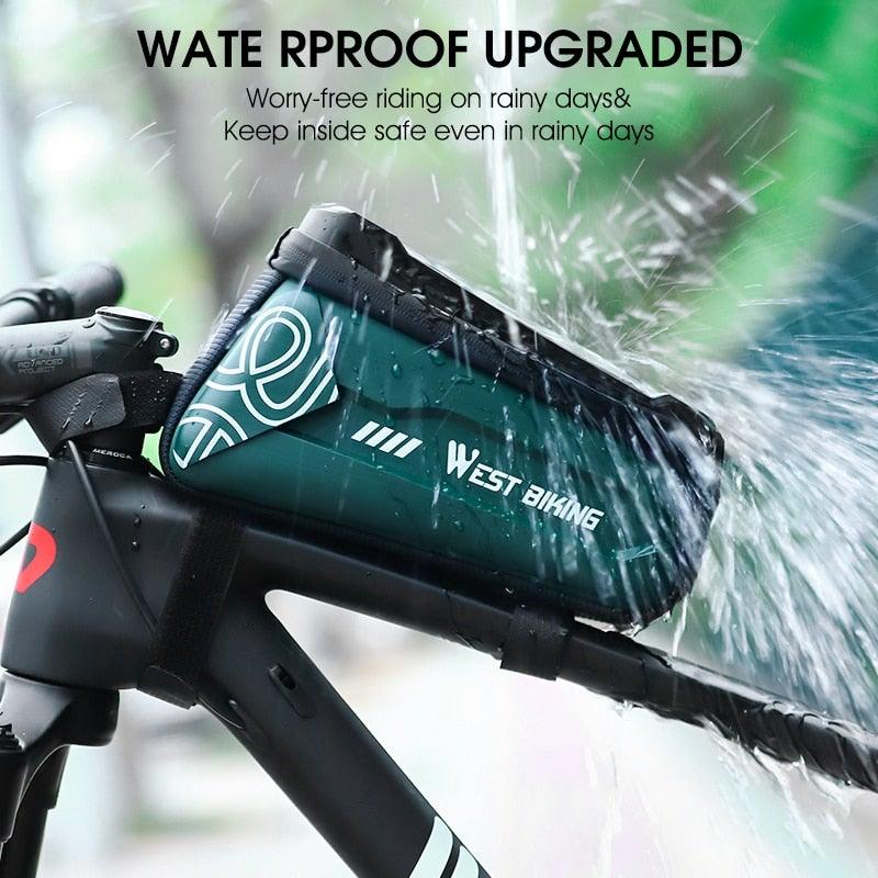 Bicycle Bag Phone Bag Waterproof Front Frame Cycling Bag Sensitive Touch Screen Road Bike Bag Bicycle Phone Bag Bike Phone Holder EVA Waterproof Handlebar Bag With Sensitive Bike Phone Front Frame Bag Bicycle Bag Phone Mount Top Tube Bag Bike 6.0 - 7.4 Inch - UrbanCycling.com