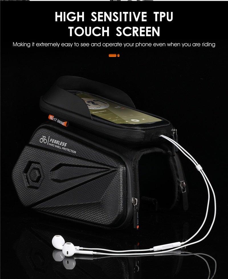 Bicycle Bag Phone Bag Waterproof Front Frame Cycling Bag Sensitive Touch Screen Road Bike Bag Bicycle Phone Bag Bike Phone Holder EVA Waterproof Handlebar Bag With Sensitive Bike Phone Front Frame Bag Bicycle Bag Phone Mount Top Tube Bag Bike 6.0 - 7.4 Inch - UrbanCycling.com