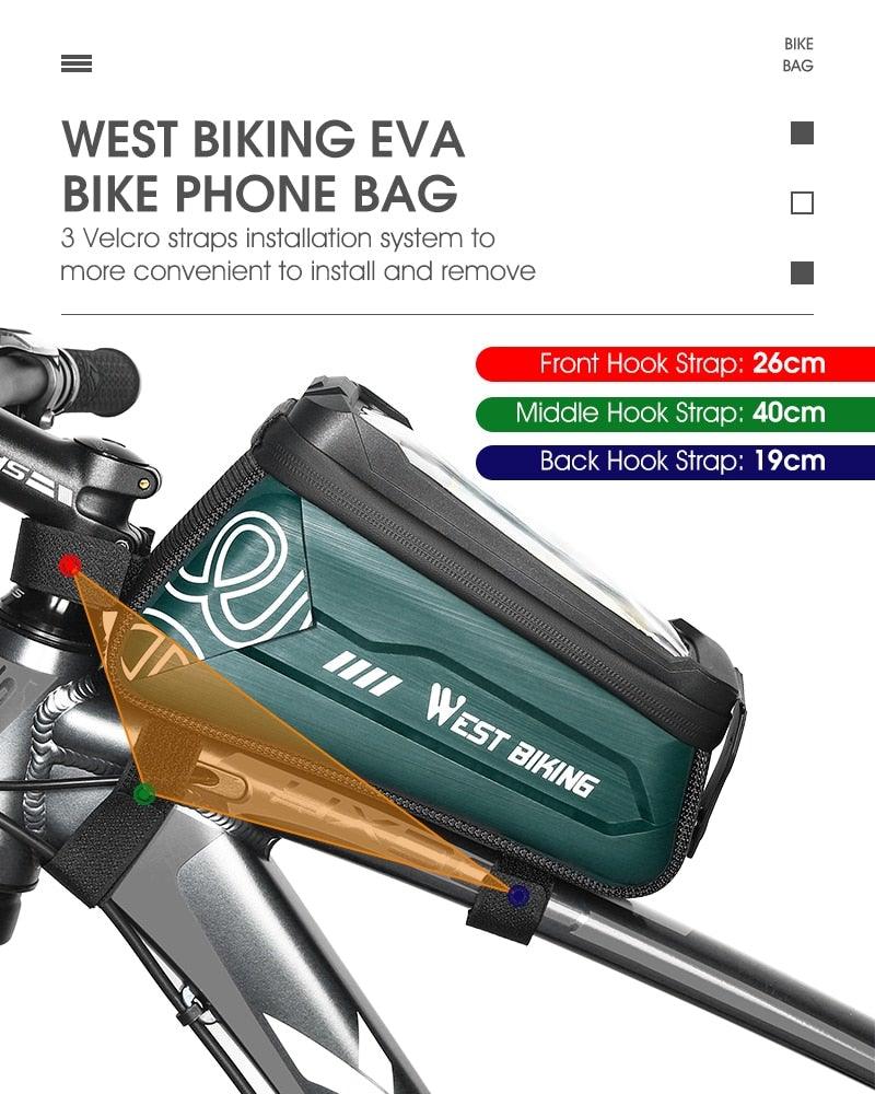 Bicycle Bag Phone Bag Waterproof Front Frame Cycling Bag Sensitive Touch Screen Road Bike Bag Bicycle Phone Bag Bike Phone Holder EVA Waterproof Handlebar Bag With Sensitive Bike Phone Front Frame Bag Bicycle Bag Phone Mount Top Tube Bag Bike 6.0 - 7.4 Inch - UrbanCycling.com
