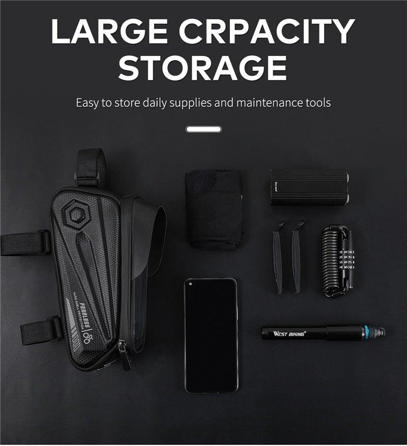 Bicycle Bag Phone Bag Waterproof Front Frame Cycling Bag Sensitive Touch Screen Road Bike Bag Bicycle Phone Bag Bike Phone Holder EVA Waterproof Handlebar Bag With Sensitive Bike Phone Front Frame Bag Bicycle Bag Phone Mount Top Tube Bag Bike 6.0 - 7.4 Inch - UrbanCycling.com