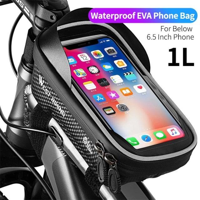 Bicycle Bag Phone Bag Waterproof Front Frame Cycling Bag Sensitive Touch Screen Road Bike Bag Bicycle Phone Bag Bike Phone Holder EVA Waterproof Handlebar Bag With Sensitive Bike Phone Front Frame Bag Bicycle Bag Phone Mount Top Tube Bag Bike 6.0 - 7.4 Inch - UrbanCycling.com