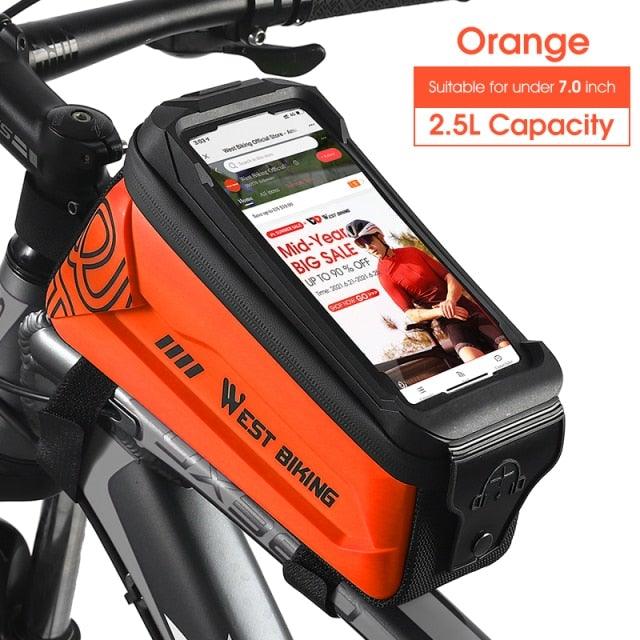 Bicycle Bag Phone Bag Waterproof Front Frame Cycling Bag Sensitive Touch Screen Road Bike Bag Bicycle Phone Bag Bike Phone Holder EVA Waterproof Handlebar Bag With Sensitive Bike Phone Front Frame Bag Bicycle Bag Phone Mount Top Tube Bag Bike 6.0 - 7.4 Inch - UrbanCycling.com