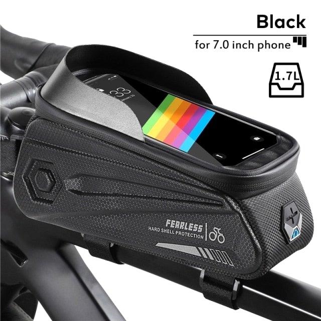 Bicycle Bag Phone Bag Waterproof Front Frame Cycling Bag Sensitive Touch Screen Road Bike Bag Bicycle Phone Bag Bike Phone Holder EVA Waterproof Handlebar Bag With Sensitive Bike Phone Front Frame Bag Bicycle Bag Phone Mount Top Tube Bag Bike 6.0 - 7.4 Inch - UrbanCycling.com