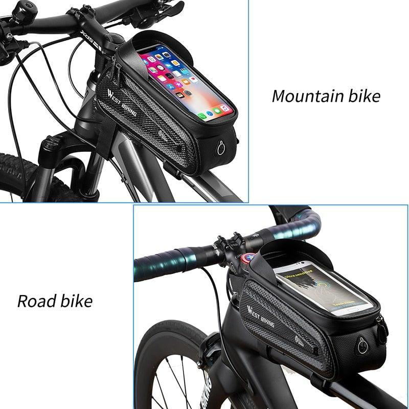 Bicycle Bag Phone Bag Waterproof Front Frame Cycling Bag Sensitive Touch Screen Road Bike Bag Bicycle Phone Bag Bike Phone Holder EVA Waterproof Handlebar Bag With Sensitive Bike Phone Front Frame Bag Bicycle Bag Phone Mount Top Tube Bag Bike 6.0 - 7.4 Inch - UrbanCycling.com