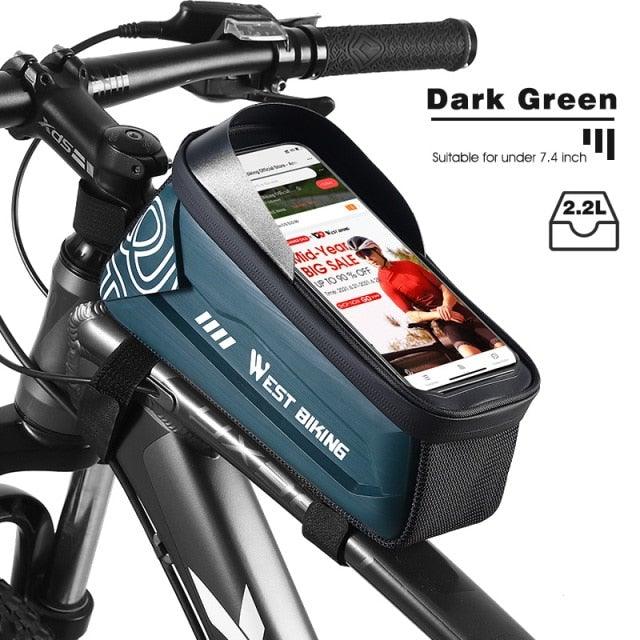 Bicycle Bag Phone Bag Waterproof Front Frame Cycling Bag Sensitive Touch Screen Road Bike Bag Bicycle Phone Bag Bike Phone Holder EVA Waterproof Handlebar Bag With Sensitive Bike Phone Front Frame Bag Bicycle Bag Phone Mount Top Tube Bag Bike 6.0 - 7.4 Inch - UrbanCycling.com