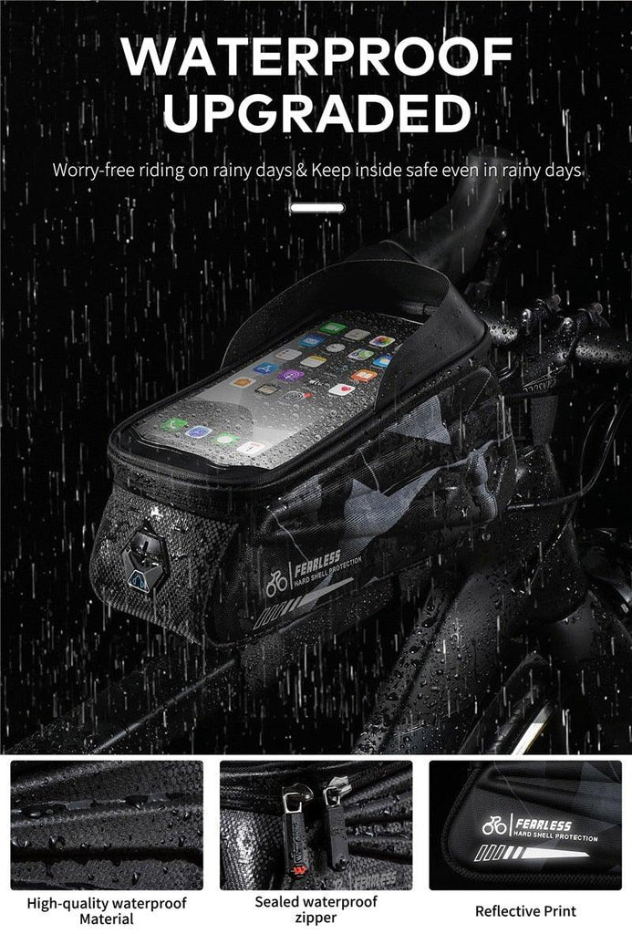 Bicycle Bag Phone Bag Waterproof Front Frame Cycling Bag Sensitive Touch Screen Road Bike Bag Bicycle Phone Bag Bike Phone Holder EVA Waterproof Handlebar Bag With Sensitive Bike Phone Front Frame Bag Bicycle Bag Phone Mount Top Tube Bag Bike 6.0 - 7.4 Inch - UrbanCycling.com
