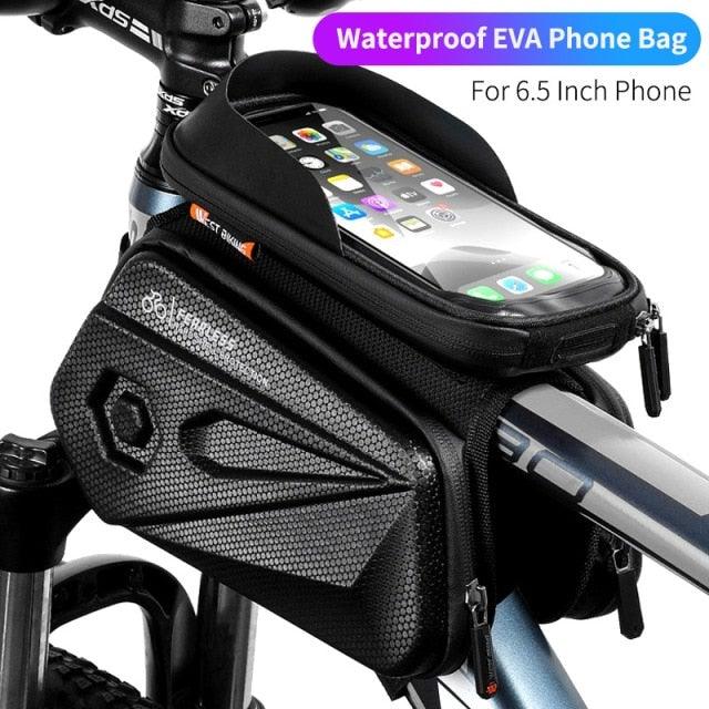 Bicycle Bag Phone Bag Waterproof Front Frame Cycling Bag Sensitive Touch Screen Road Bike Bag Bicycle Phone Bag Bike Phone Holder EVA Waterproof Handlebar Bag With Sensitive Bike Phone Front Frame Bag Bicycle Bag Phone Mount Top Tube Bag Bike 6.0 - 7.4 Inch - UrbanCycling.com