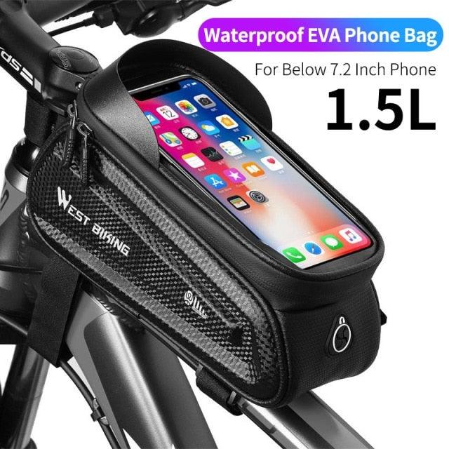 Bicycle Bag Phone Bag Waterproof Front Frame Cycling Bag Sensitive Touch Screen Road Bike Bag Bicycle Phone Bag Bike Phone Holder EVA Waterproof Handlebar Bag With Sensitive Bike Phone Front Frame Bag Bicycle Bag Phone Mount Top Tube Bag Bike 6.0 - 7.4 Inch - UrbanCycling.com