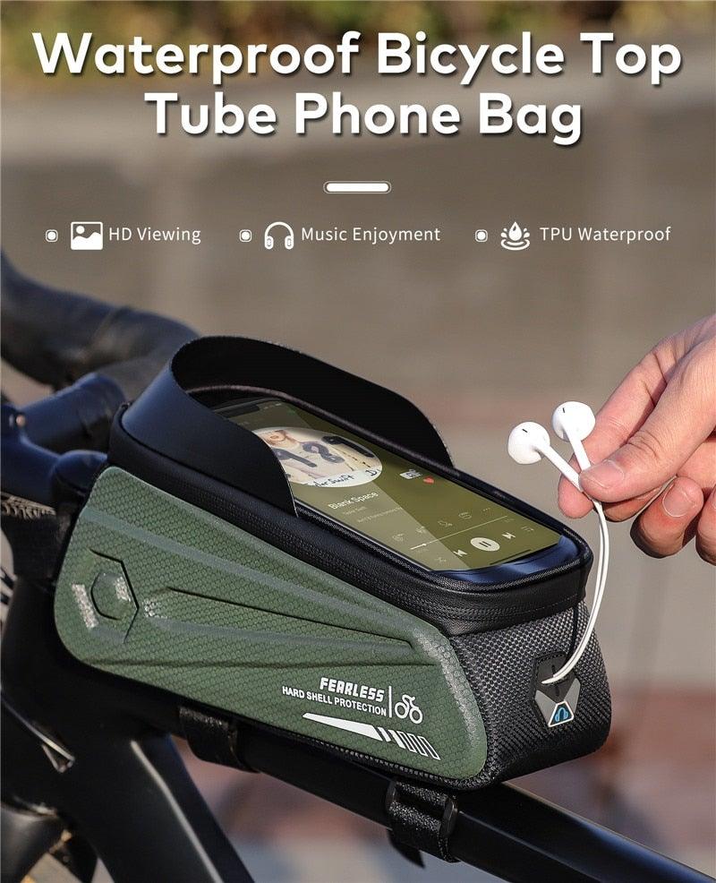 Bicycle Bag Phone Bag Waterproof Front Frame Cycling Bag Sensitive Touch Screen Road Bike Bag Bicycle Phone Bag Bike Phone Holder EVA Waterproof Handlebar Bag With Sensitive Bike Phone Front Frame Bag Bicycle Bag Phone Mount Top Tube Bag Bike 6.0 - 7.4 Inch - UrbanCycling.com