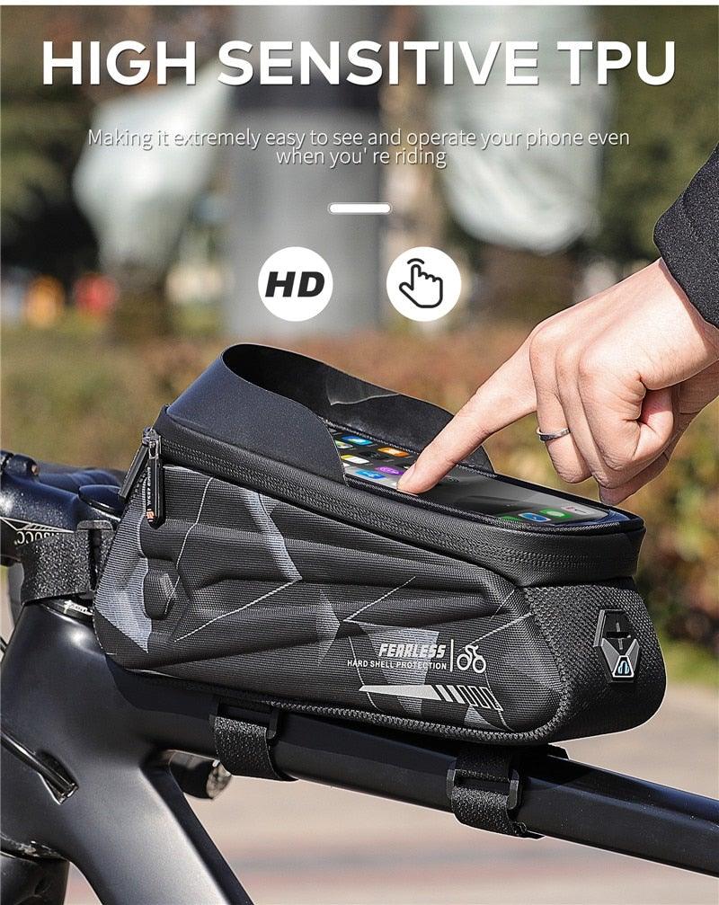 Bicycle Bag Phone Bag Waterproof Front Frame Cycling Bag Sensitive Touch Screen Road Bike Bag Bicycle Phone Bag Bike Phone Holder EVA Waterproof Handlebar Bag With Sensitive Bike Phone Front Frame Bag Bicycle Bag Phone Mount Top Tube Bag Bike 6.0 - 7.4 Inch - UrbanCycling.com
