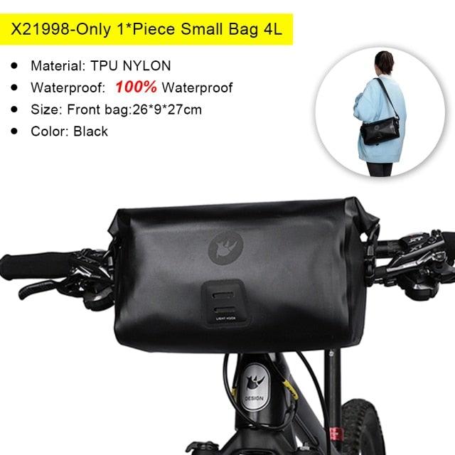 Bicycle Bag Waterproof Big Capacity Handlebar Bag 2 Piece Front Tube Cycling Bag Bike Accessories Bike Bag Waterproof Bike Handlebar Bag Bicycle For Sport Bicycle Cycling Accessories - UrbanCycling.com