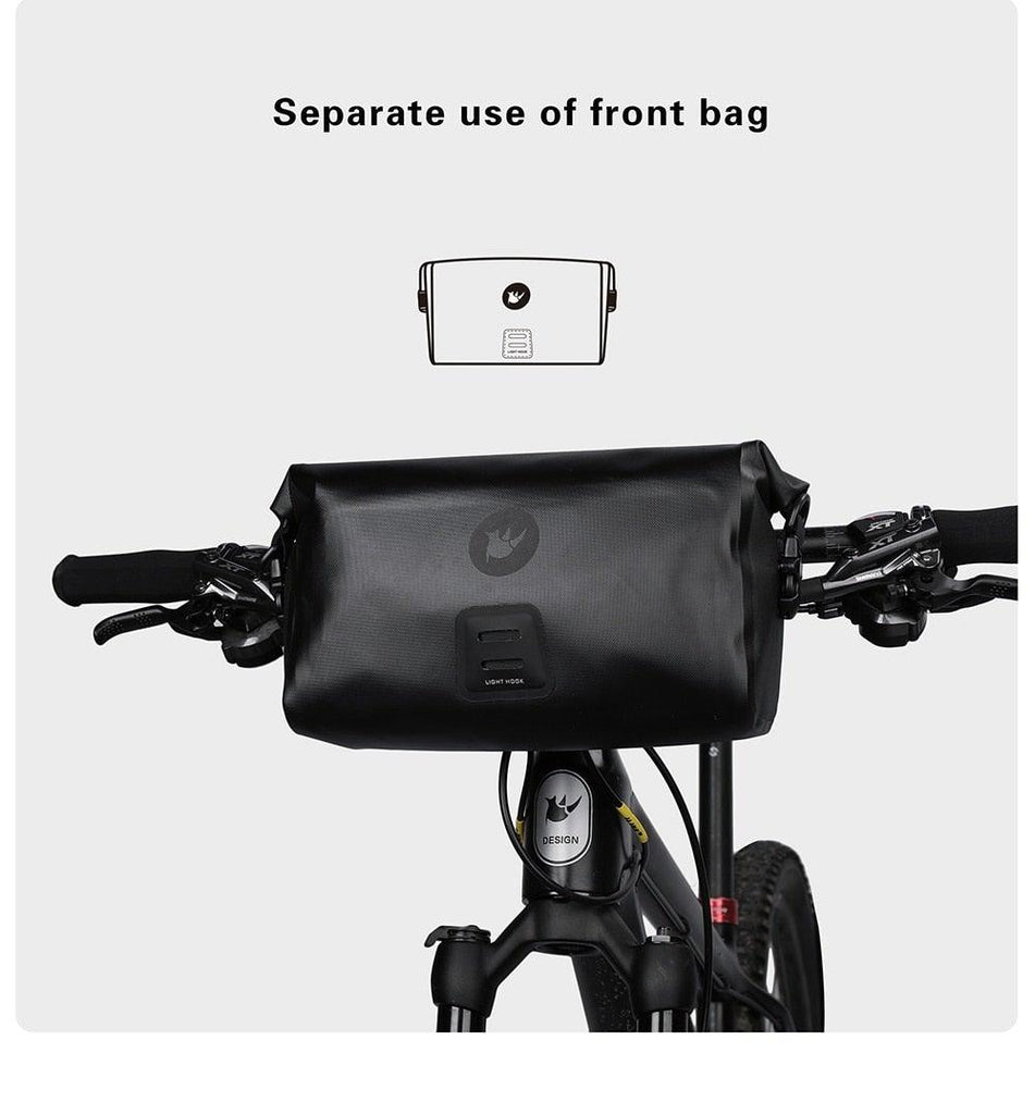 Bicycle Bag Waterproof Big Capacity Handlebar Bag 2 Piece Front Tube Cycling Bag Bike Accessories Bike Bag Waterproof Bike Handlebar Bag Bicycle For Sport Bicycle Cycling Accessories - UrbanCycling.com