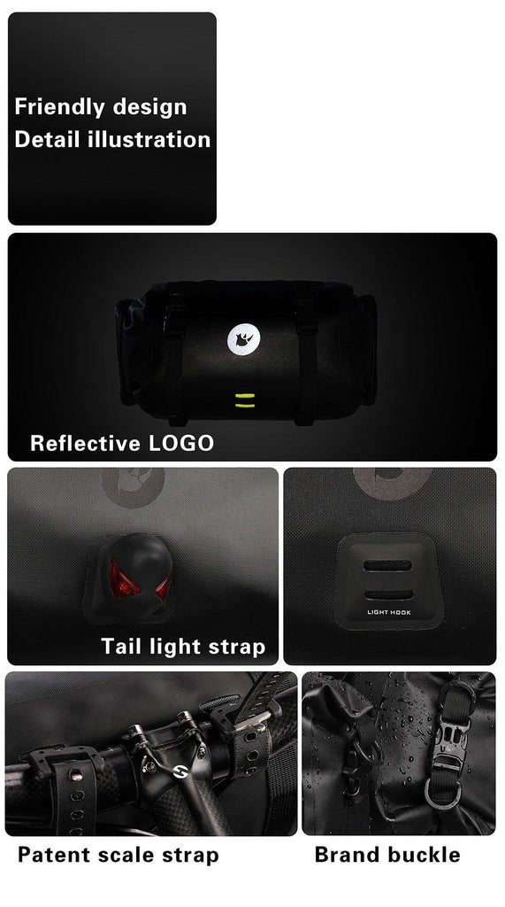 Bicycle Bag Waterproof Big Capacity Handlebar Bag 2 Piece Front Tube Cycling Bag Bike Accessories Bike Bag Waterproof Bike Handlebar Bag Bicycle For Sport Bicycle Cycling Accessories - UrbanCycling.com