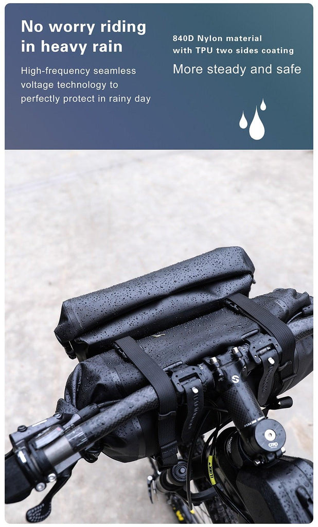 Bicycle Bag Waterproof Big Capacity Handlebar Bag 2 Piece Front Tube Cycling Bag Bike Accessories Bike Bag Waterproof Bike Handlebar Bag Bicycle For Sport Bicycle Cycling Accessories - UrbanCycling.com