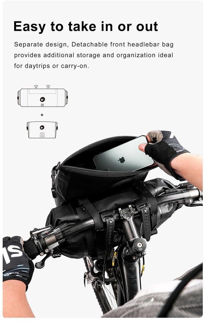 Bicycle Bag Waterproof Big Capacity Handlebar Bag 2 Piece Front Tube Cycling Bag Bike Accessories Bike Bag Waterproof Bike Handlebar Bag Bicycle For Sport Bicycle Cycling Accessories - UrbanCycling.com