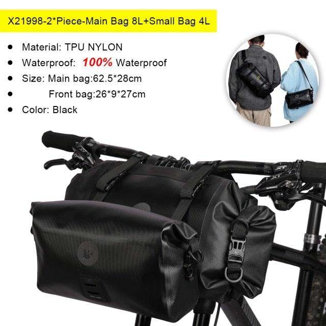 Bicycle Bag Waterproof Big Capacity Handlebar Bag 2 Piece Front Tube Cycling Bag Bike Accessories Bike Bag Waterproof Bike Handlebar Bag Bicycle For Sport Bicycle Cycling Accessories - UrbanCycling.com