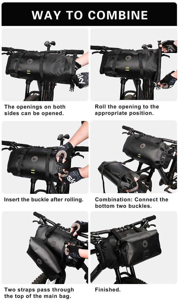 Bicycle Bag Waterproof Big Capacity Handlebar Bag 2 Piece Front Tube Cycling Bag Bike Accessories Bike Bag Waterproof Bike Handlebar Bag Bicycle For Sport Bicycle Cycling Accessories - UrbanCycling.com