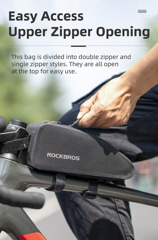 Bicycle Bag Waterproof Cycling Top Front Tube Frame Bag Large Capacity Road Bicycle Black Bike Accessories Top Tube Bike Bag Waterproof Bike Front Frame Bike Bag Bicycle Top Tube Bag Cycling Accessories - UrbanCycling.com