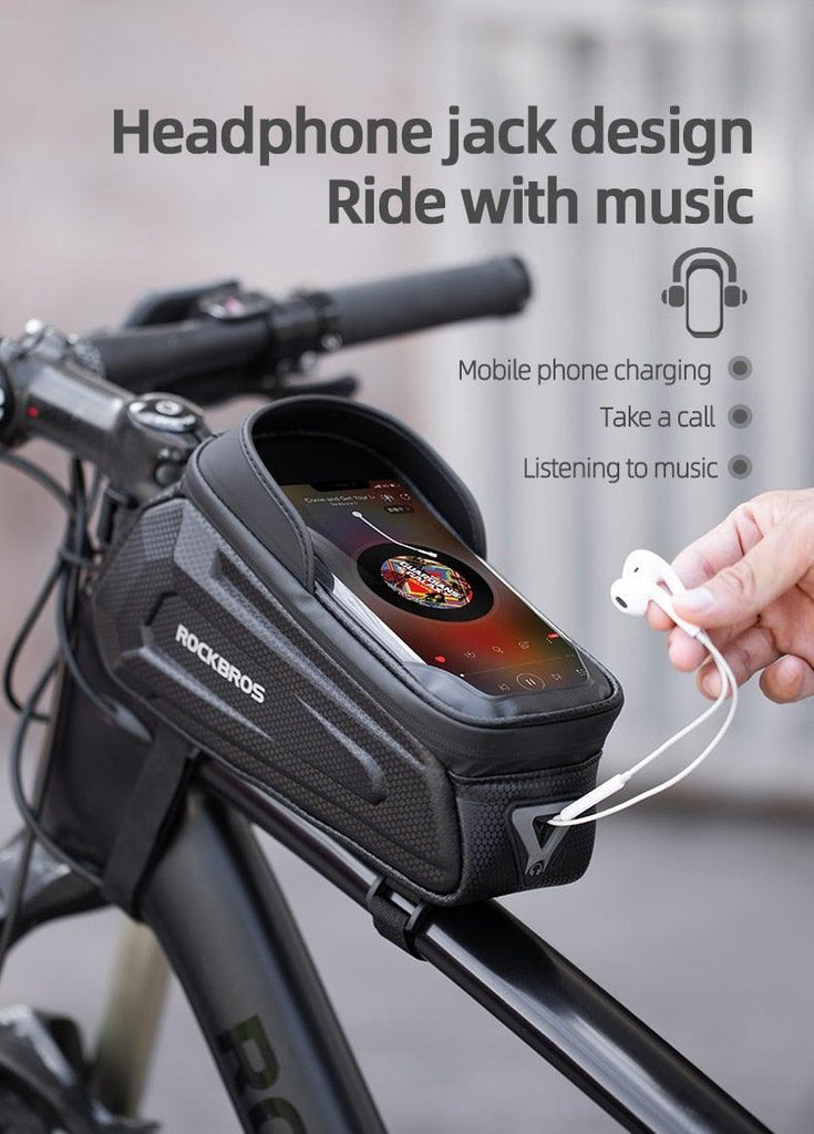 Bicycle Bag Waterproof Touch Screen Cycling Bag Top Front Tube Frame Road Bike Bag 6.5 Phone Case Bike Accessories Bike Phone Top Tube Bag Bicycle Front Frame Storage Bag Cell Phone Mount Holder Bag Case With Touch Screen Waterproof - UrbanCycling.com