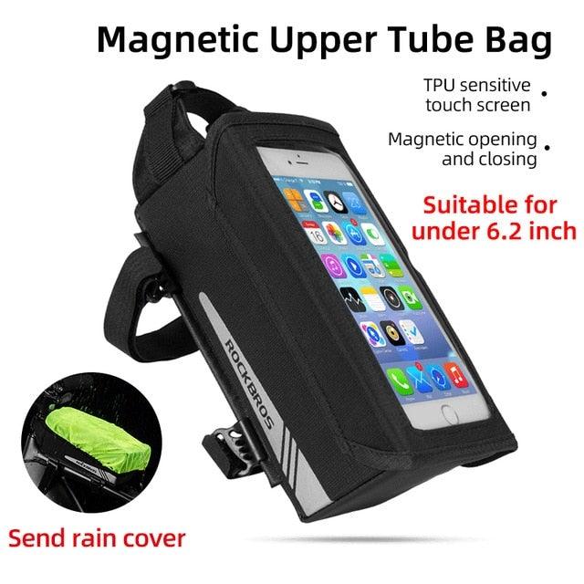 Bicycle Bag Waterproof Touch Screen Cycling Bag Top Front Tube Frame Road Bike Bag 6.5 Phone Case Bike Accessories Bike Phone Top Tube Bag Bicycle Front Frame Storage Bag Cell Phone Mount Holder Bag Case With Touch Screen Waterproof - UrbanCycling.com