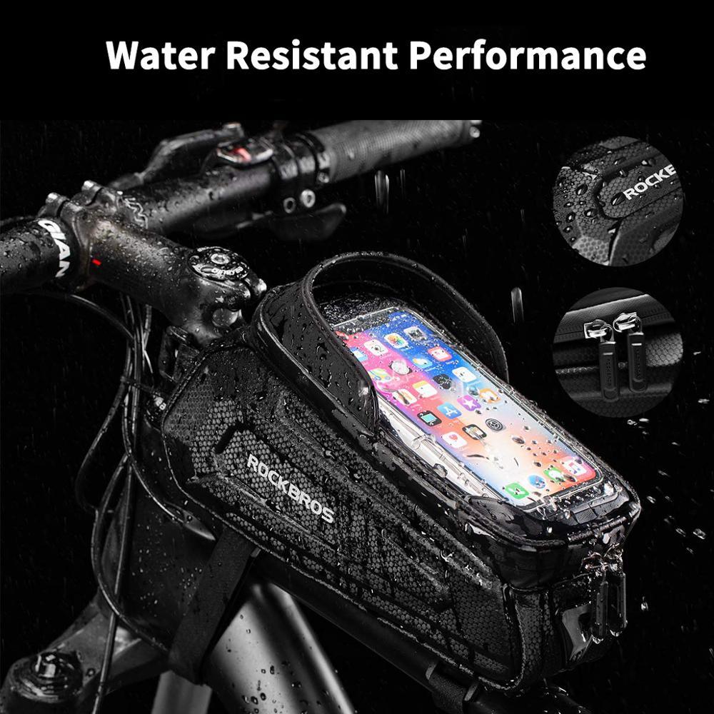 Bicycle Bag Waterproof Touch Screen Cycling Bag Top Front Tube Frame Road Bike Bag 6.5 Phone Case Bike Accessories Bike Phone Top Tube Bag Bicycle Front Frame Storage Bag Cell Phone Mount Holder Bag Case With Touch Screen Waterproof - UrbanCycling.com