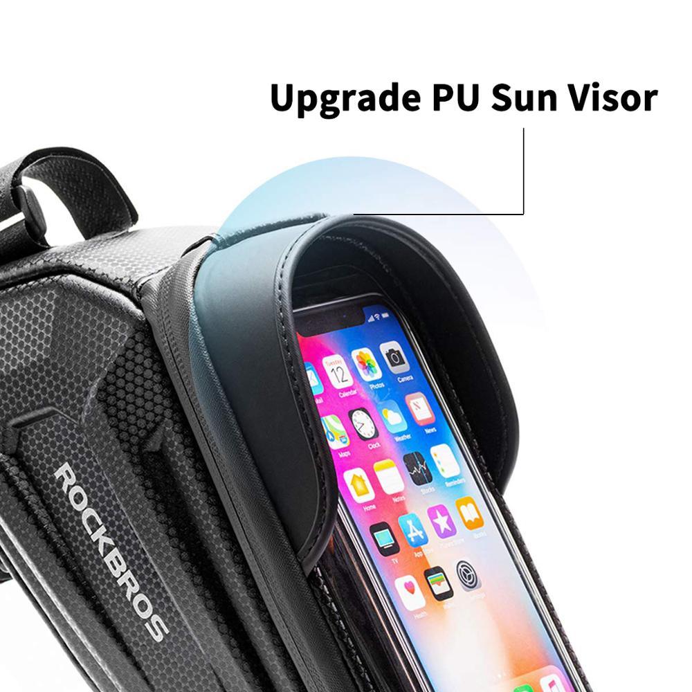 Bicycle Bag Waterproof Touch Screen Cycling Bag Top Front Tube Frame Road Bike Bag 6.5 Phone Case Bike Accessories Bike Phone Top Tube Bag Bicycle Front Frame Storage Bag Cell Phone Mount Holder Bag Case With Touch Screen Waterproof - UrbanCycling.com