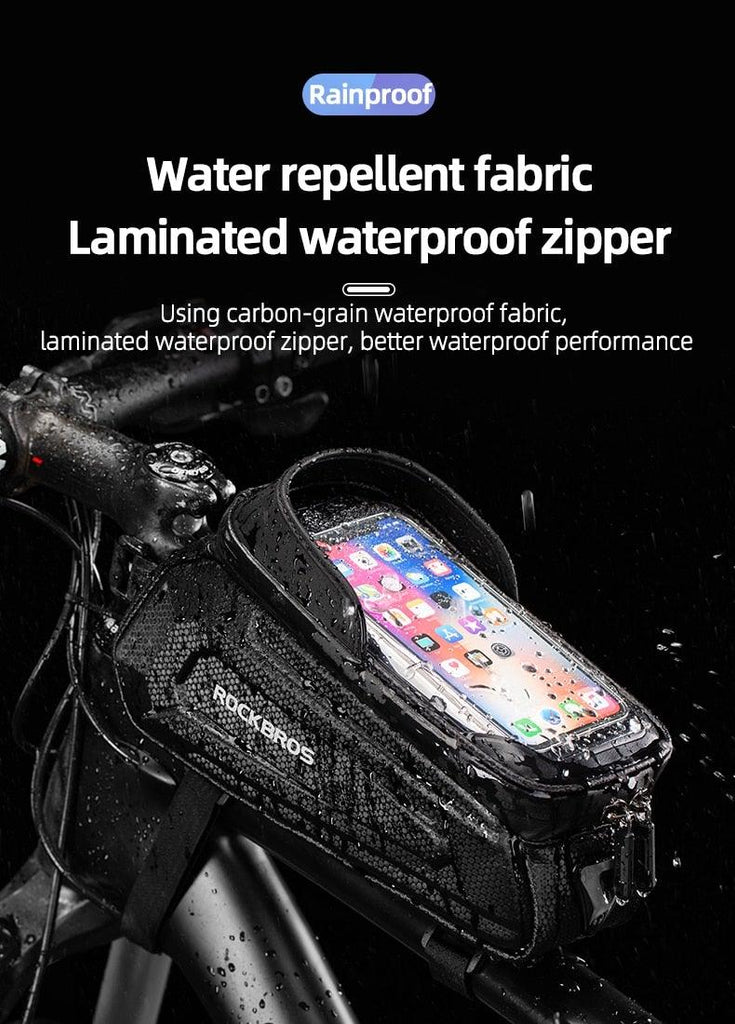 Bicycle Bag Waterproof Touch Screen Cycling Bag Top Front Tube Frame Road Bike Bag 6.5 Phone Case Bike Accessories Bike Phone Top Tube Bag Bicycle Front Frame Storage Bag Cell Phone Mount Holder Bag Case With Touch Screen Waterproof - UrbanCycling.com