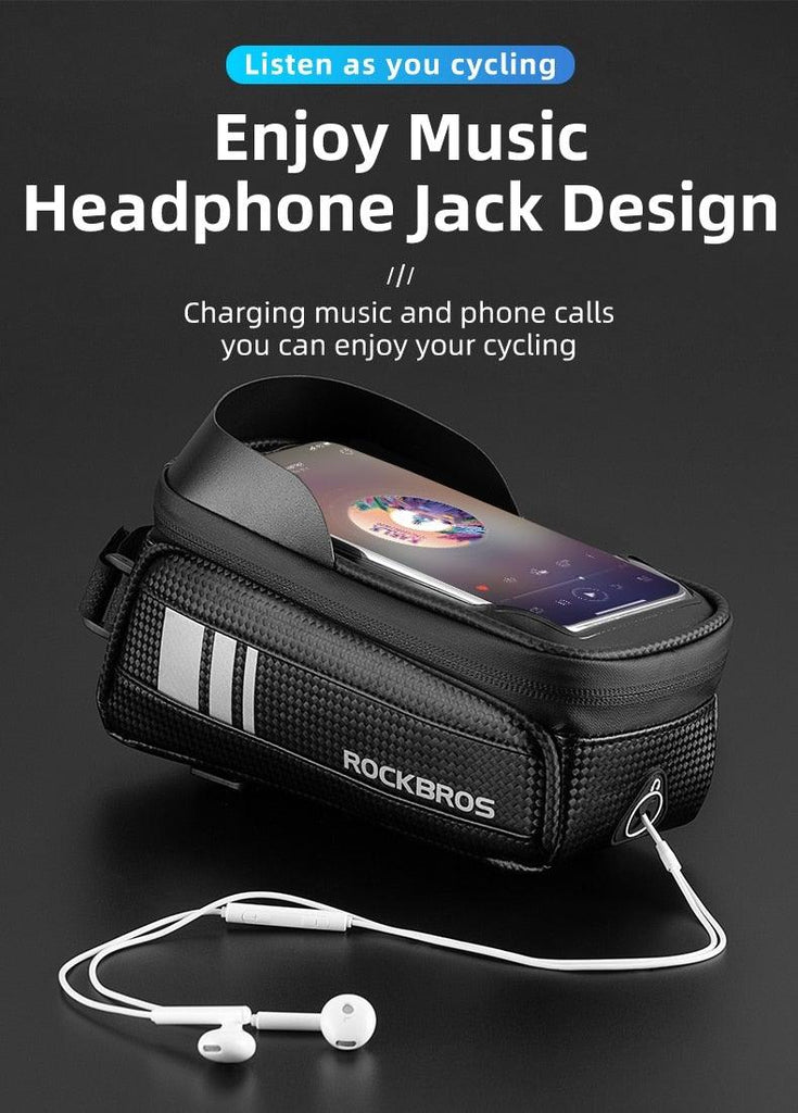 Bicycle Bag Waterproof Touch Screen Cycling Bag Top Front Tube Frame Road Bike Bag 6.5 Phone Case Bike Accessories Bike Phone Top Tube Bag Bicycle Front Frame Storage Bag Cell Phone Mount Holder Bag Case With Touch Screen Waterproof - UrbanCycling.com