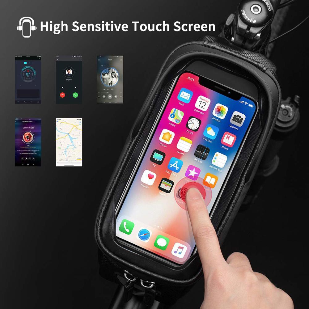 Bicycle Bag Waterproof Touch Screen Cycling Bag Top Front Tube Frame Road Bike Bag 6.5 Phone Case Bike Accessories Bike Phone Top Tube Bag Bicycle Front Frame Storage Bag Cell Phone Mount Holder Bag Case With Touch Screen Waterproof - UrbanCycling.com