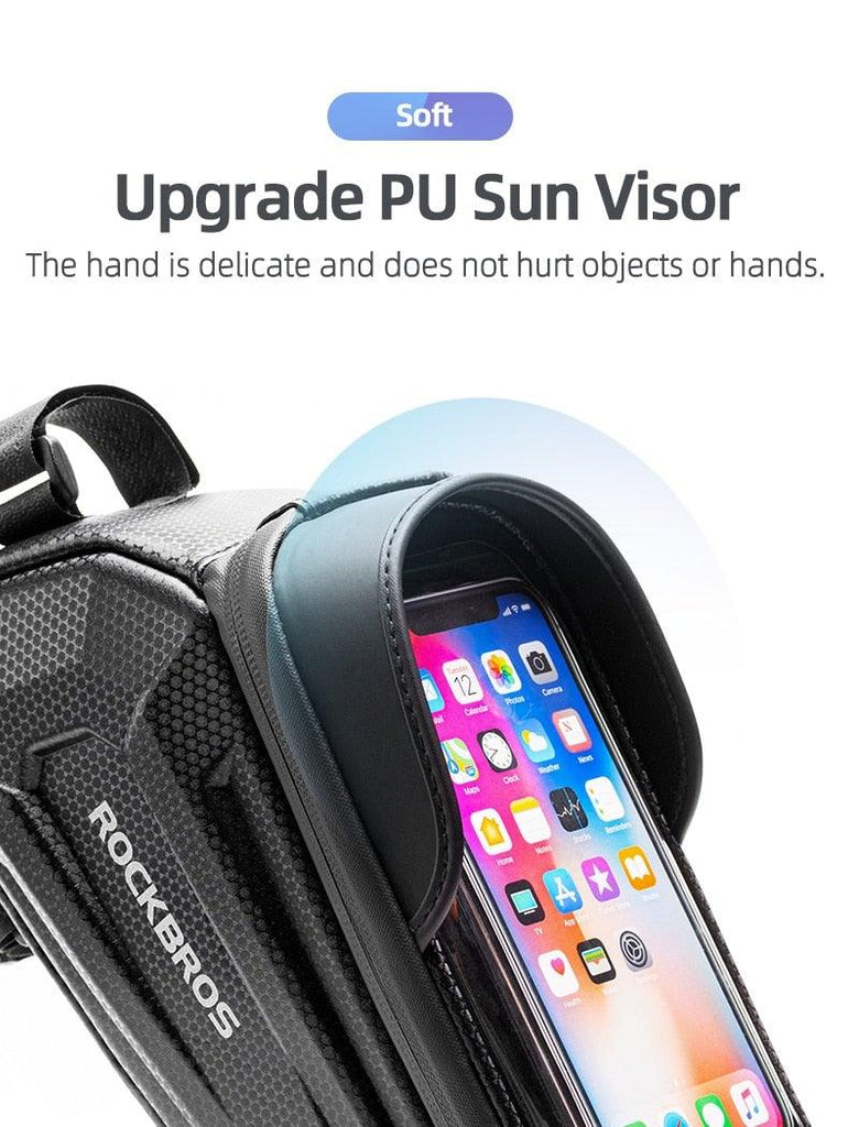 Bicycle Bag Waterproof Touch Screen Cycling Bag Top Front Tube Frame Road Bike Bag 6.5 Phone Case Bike Accessories Bike Phone Top Tube Bag Bicycle Front Frame Storage Bag Cell Phone Mount Holder Bag Case With Touch Screen Waterproof - UrbanCycling.com