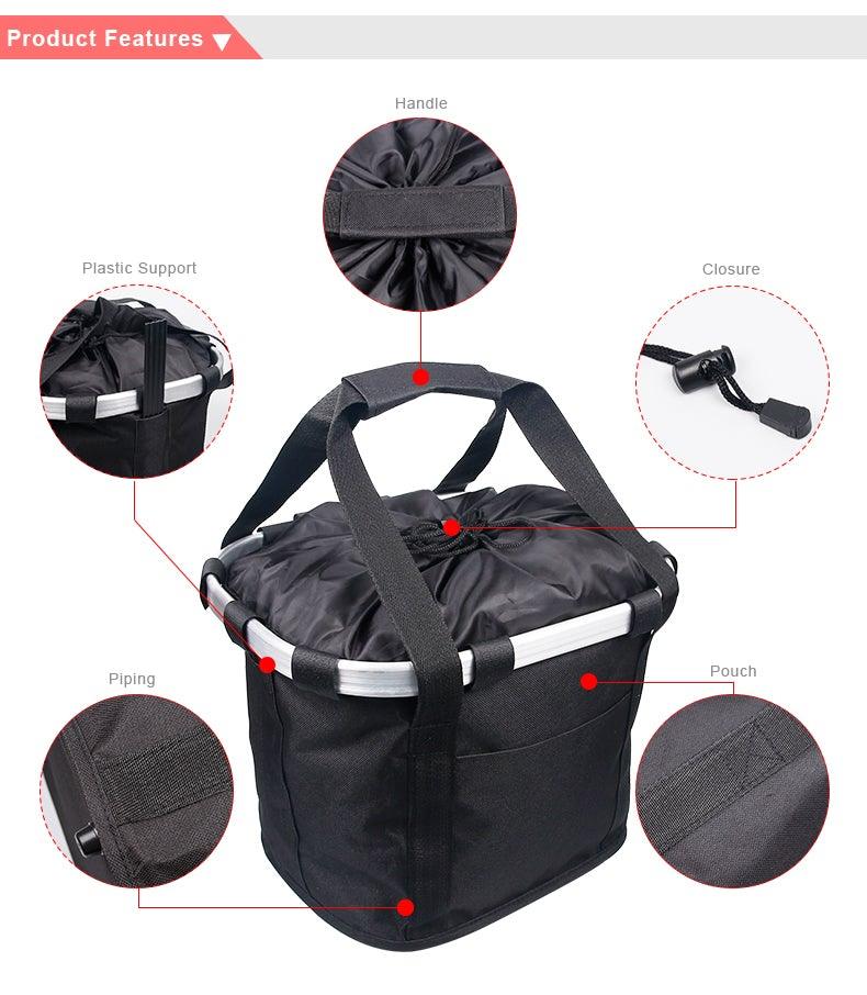Bicycle Basket Handlebar Cycling Carryings Holder Bike Riding Pouch Cycle Biking Front Baggage Bag Load Bike Basket Detachable Bicycle Basket Folding Small Pet Cat Dog Carrier Front Handlebar Basket For Most Mountain Bikes And Bicycles Easy Install - UrbanCycling.com