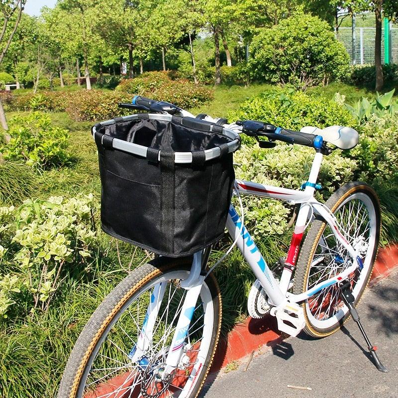 Bicycle Basket Handlebar Cycling Carryings Holder Bike Riding Pouch Cycle Biking Front Baggage Bag Load Bike Basket Detachable Bicycle Basket Folding Small Pet Cat Dog Carrier Front Handlebar Basket For Most Mountain Bikes And Bicycles Easy Install - UrbanCycling.com
