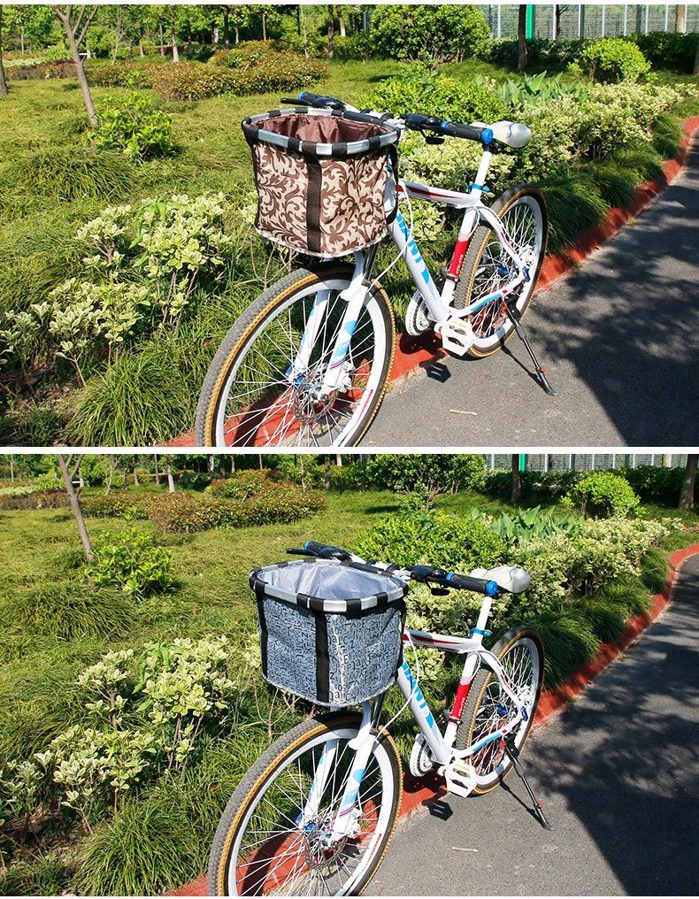 Bicycle Basket Handlebar Cycling Carryings Holder Bike Riding Pouch Cycle Biking Front Baggage Bag Load Bike Basket Detachable Bicycle Basket Folding Small Pet Cat Dog Carrier Front Handlebar Basket For Most Mountain Bikes And Bicycles Easy Install - UrbanCycling.com