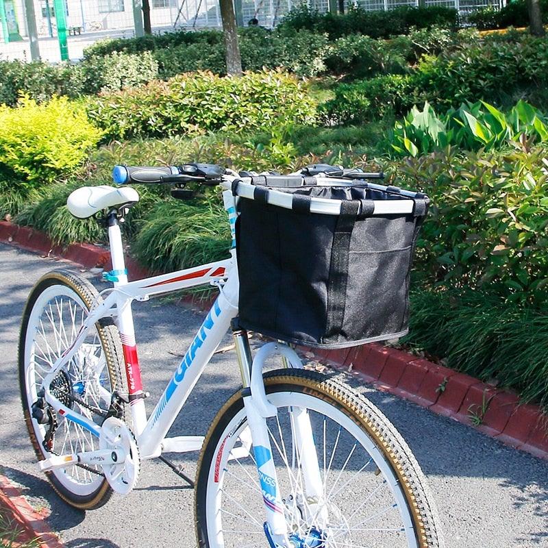 Bicycle Basket Handlebar Cycling Carryings Holder Bike Riding Pouch Cycle Biking Front Baggage Bag Load Bike Basket Detachable Bicycle Basket Folding Small Pet Cat Dog Carrier Front Handlebar Basket For Most Mountain Bikes And Bicycles Easy Install - UrbanCycling.com