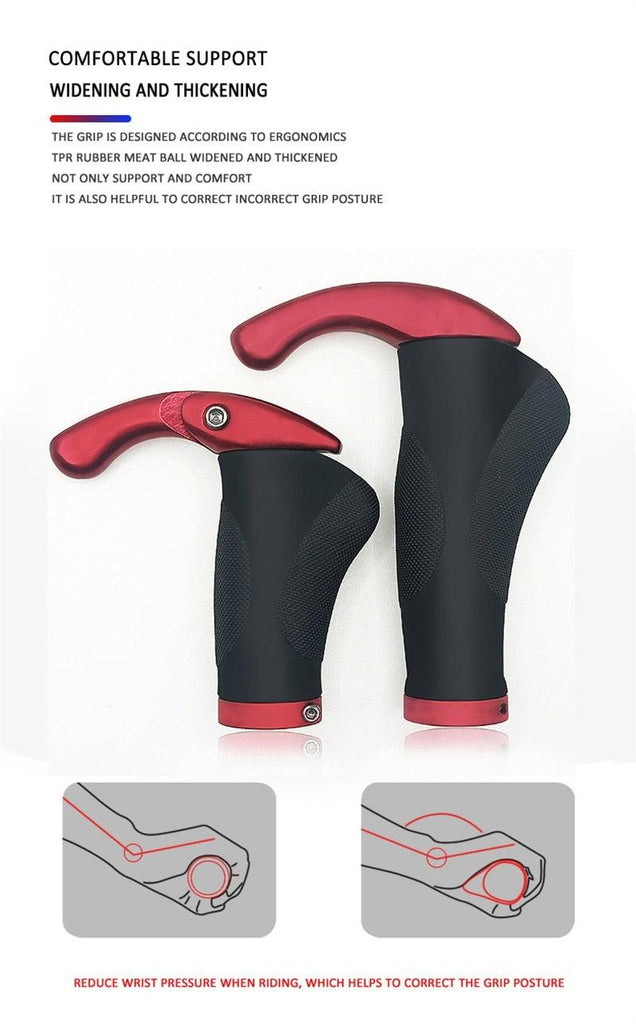 Bicycle Grip Handlebar End Cap Aluminium Alloy Lock Mountain Handle Bar Grip Bike Anti - Skid Rubber Bicycle Skid - Proof Grips New Generation Bike Handlebar Grip Soft Gel Inserts Shock Resistance Ergonomics Comfort Design - UrbanCycling.com