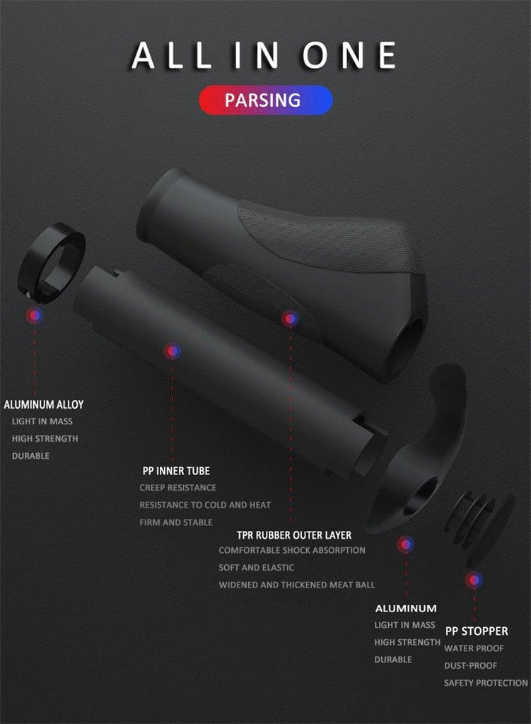 Bicycle Grip Handlebar End Cap Aluminium Alloy Lock Mountain Handle Bar Grip Bike Anti - Skid Rubber Bicycle Skid - Proof Grips New Generation Bike Handlebar Grip Soft Gel Inserts Shock Resistance Ergonomics Comfort Design - UrbanCycling.com