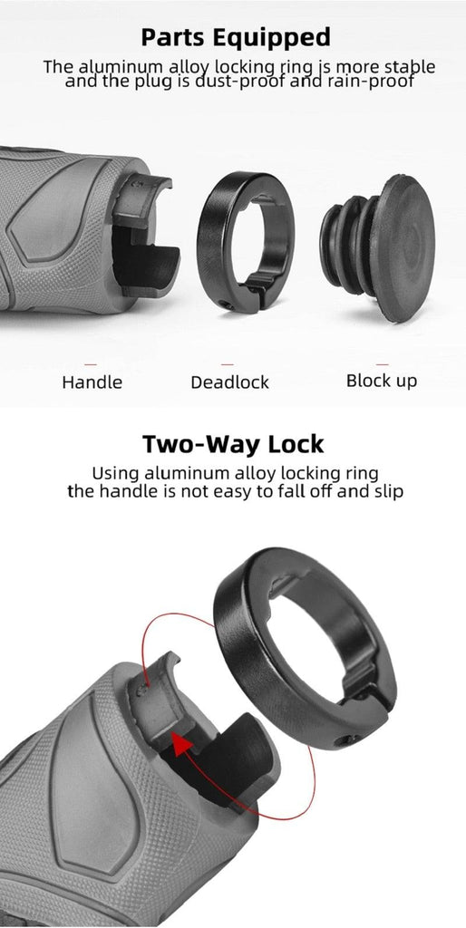 Bicycle Grips Rubber Handle Anti - Skid Cycling Handlebar Cuffs Lock Aluminum Alloy Bike Lock - On Mountain Bike Grips Bicycle Handlebar Locking Grips Non - Slip Handle Grips - UrbanCycling.com