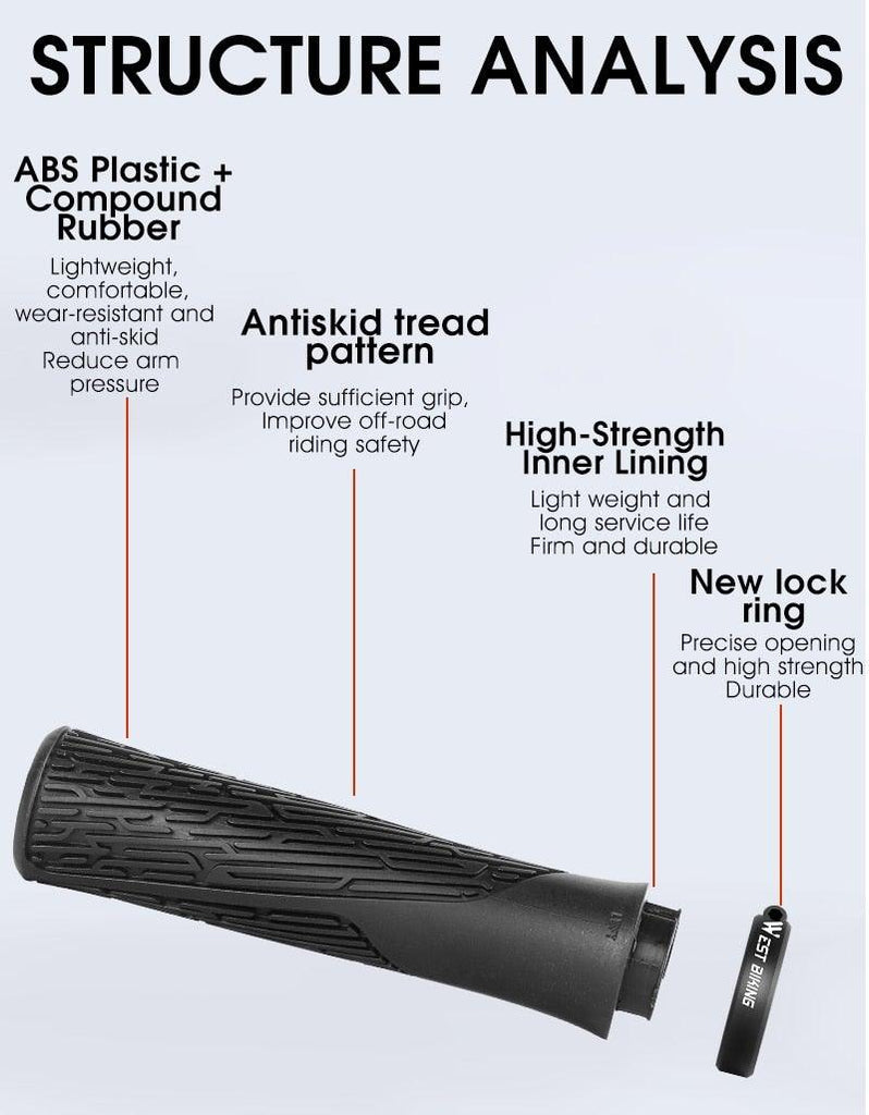 Bicycle Handlebar Grips Cycling Bicycle Accessories Non - Slip Bicycle Handlebar Grips Bike Handle Ergonomic Shockproof Bicycle Handle Grip With Adjustable Aluminum Lock For Mountain Bike - UrbanCycling.com