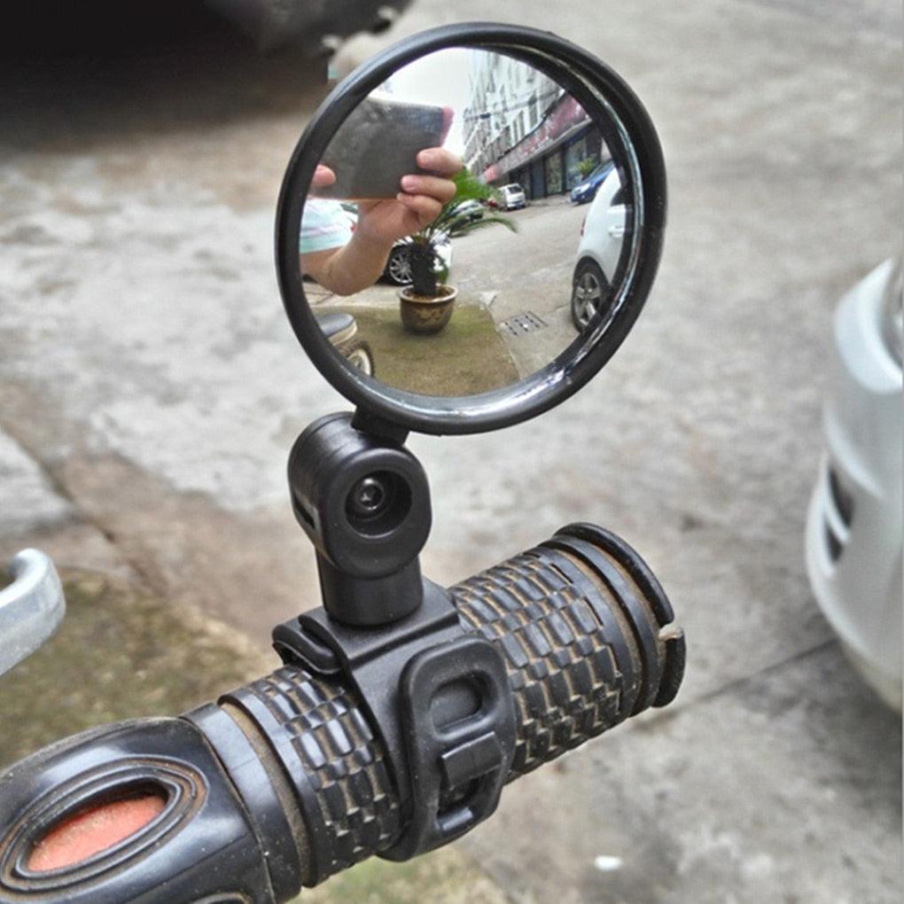 Bicycle Handlebar Rearview Mirror Portable Universal Adjustable Bike Rearview Mirror Wide - Angle Convex Mirror Rear View Safe Mirrors Adjustable Rotatable Handlebars Mounted Plastic Convex Mirror For Mountain - UrbanCycling.com