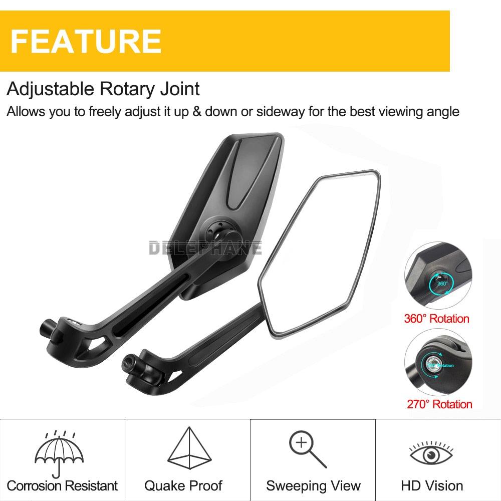 Bicycle Rear View Mirror Bike Scooter Clear Back Sight Reflector Adjustable Rotatable Handlebar Cycling Mirror HD Safety Bicycle Cycling Rearview Mirror And New Scratch Resistant Convex Lens Universal Adjustable Rotatable Handlebar Glass Lens Mirror - UrbanCycling.com