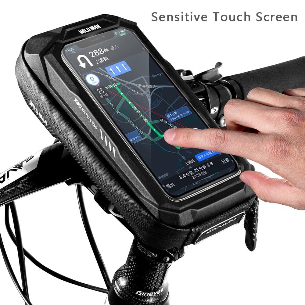 Bicycle Touchscreen Front Frame Bag Phone Case With Double Zippers Cycling Bike Accessories Bike Bag Bike Phone Bag Bike Pouch Bicycle Front Frame Bag Waterproof Top Tube Handlebar Bag Bike Phone Mount Bag Cycling Storage Bag - UrbanCycling.com
