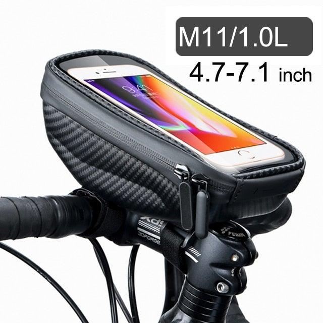 Bike Bag 1.8L Frame Front Tube Cycling Bag Bicycle Waterproof Phone Case Holder Touchscreen Bag Accessories Universal Bicycle Handlebar Bag Top Tube Bike Bag Bicycle Bag Top Tube Bag Bike Phone Case Holder Compatible With Smartphones - UrbanCycling.com