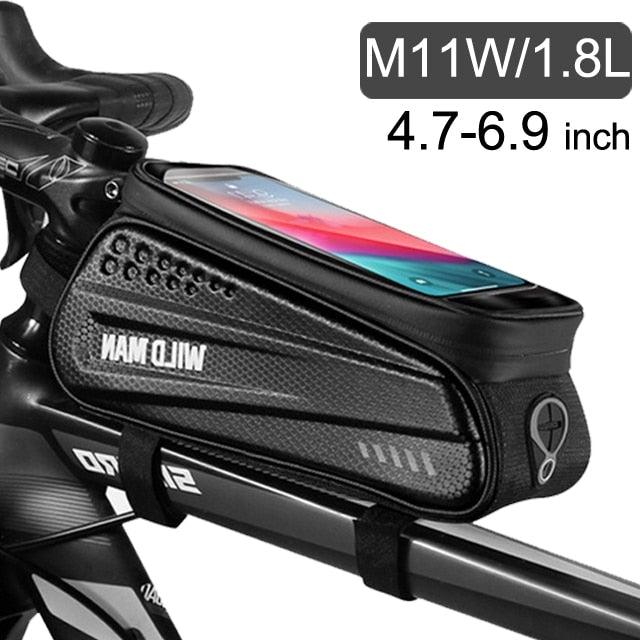 Bike Bag 1.8L Frame Front Tube Cycling Bag Bicycle Waterproof Phone Case Holder Touchscreen Bag Accessories Universal Bicycle Handlebar Bag Top Tube Bike Bag Bicycle Bag Top Tube Bag Bike Phone Case Holder Compatible With Smartphones - UrbanCycling.com
