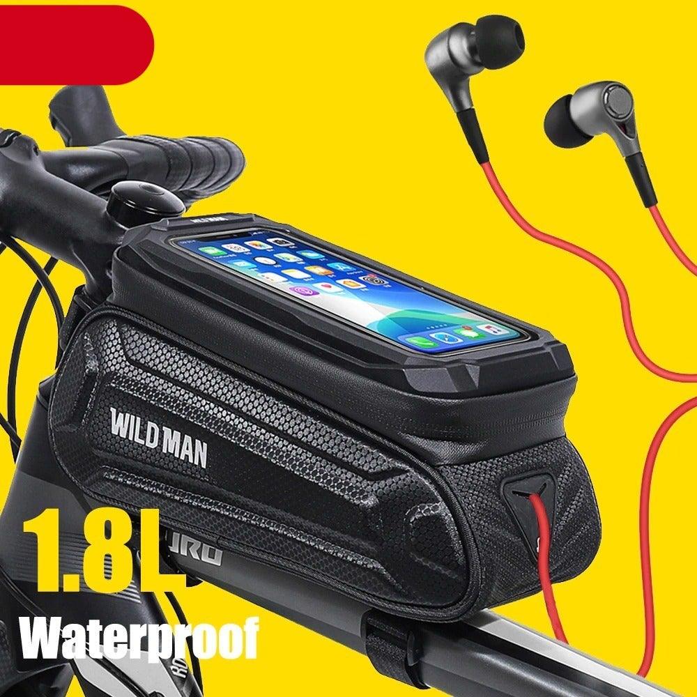 Bike Bag 1.8L Frame Front Tube Cycling Bag Bicycle Waterproof Phone Case Holder Touchscreen Bag Accessories Universal Bicycle Handlebar Bag Top Tube Bike Bag Bicycle Bag Top Tube Bag Bike Phone Case Holder Compatible With Smartphones - UrbanCycling.com